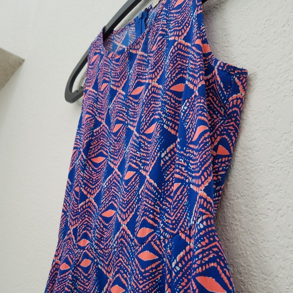 GB Florescent Orange & Blue Skater Dress - Picture 2 of 4